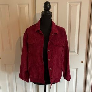 NWOT Boohoo Red Corduroy Jacket Size US 8